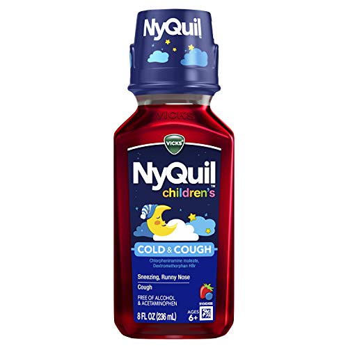Buy now Vicks NyQuil Children's, Nighttime Cold & Cough Multi-Symptom Relief, Relieves Sneezing, Runny Nose, Cough, Berry Flavor, 8 Fl Oz at indiglob india