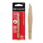 Buy now Revlon Gold Series Slanted Tip Tweezers, Ultra-Sharp for Precision Eyebrow Shaping and Facial Hair Removal, Diamond and Titanium-Coated for Durability, 1 Count at indiglob india