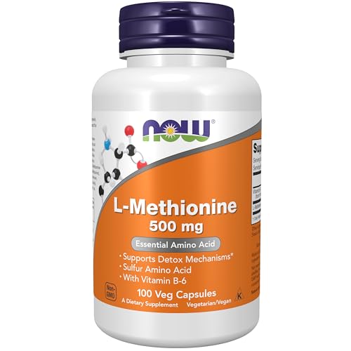 Buy now NOW Foods Supplements, L-Methionine 500 mg with Vitamin B-6, Supports Detoxification*, Amino Acid, 100 Capsules at indiglob india