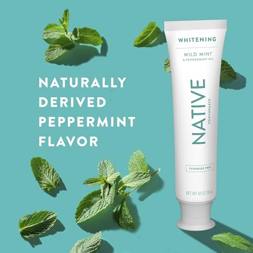 Buy now Native Fluoride Free Toothpaste, Whitening - for Adult, Kids 2+ Oral Care - Wild Mint & Peppermint Oil Flavor, 4.1oz (Pack of 3) at indiglob india