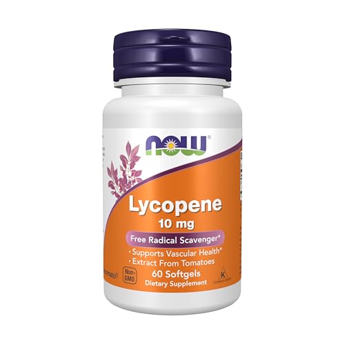 Buy now NOW Supplements, Lycopene 10 mg with Natural Extract from Tomatoes, Free Radical Scavenger*, 60 Softgels at indiglob india