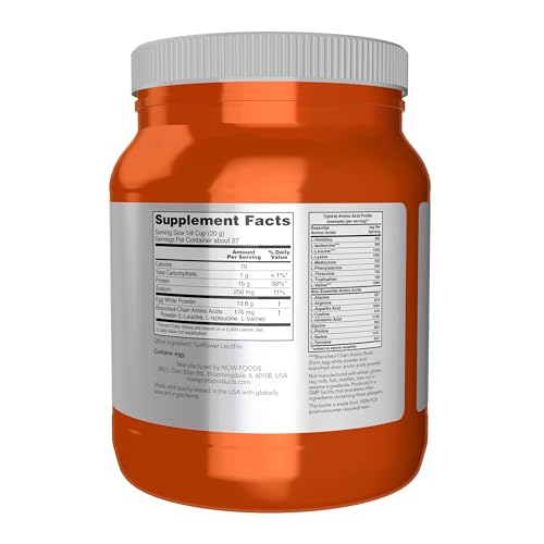 Buy now NOW Foods Sports Nutrition, Egg White Protein, 16 g With BCAAs, Unflavored Powder, 1.2-Pound at indiglob india