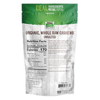 Buy now NOW Foods, Certified Organic Cashews, Whole, Raw and Unsalted, Rich Buttery Flavor, Source of Fiber, Protein and Iron, Certified Non-GMO, 10-Ounce (Packaging May Vary) at indiglob india