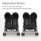 Buy now UPPAbaby G-Link V2 Double Umbrella Stroller / Lightweight Design / One-Step Fold + Recline / XL Basket + Canopy / Cup Holder Included / Jake (Black/Carbon Frame) at indiglob india