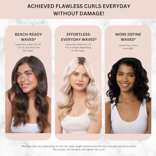 Buy now Kitsch Satin Pillow Rollers -Heatless Hair Curler, Hair Rollers, Heatless Curls Overnight, Flexible Curling Rods for Long &Short Hairs, Flexi Rod Curlers to Sleep in, Overnight Blowout Rods-6pc Marble at indiglob india