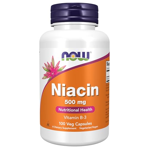 Buy now NOW Foods Supplements, Niacin (Vitamin B-3) 500 mg, Essential B-Group Vitamin*, Nutritional Health, 100 Capsules at indiglob india