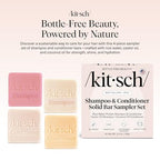 Buy now Kitsch Shampoo and Conditioner Set - 4pc Sampler Bars with Rice Water Shampoo and Conditioner, Castor Oil Shampoo & Coconut Oil Conditioner - Bottle-Free Beauty for Hair Growth, Repair & Moisture at indiglob india