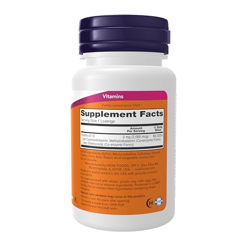 Buy now NOW Foods Supplements, B-12 2,000 mcg, Energy Production*, Nervous System Health*, 100 Lozenges at indiglob india