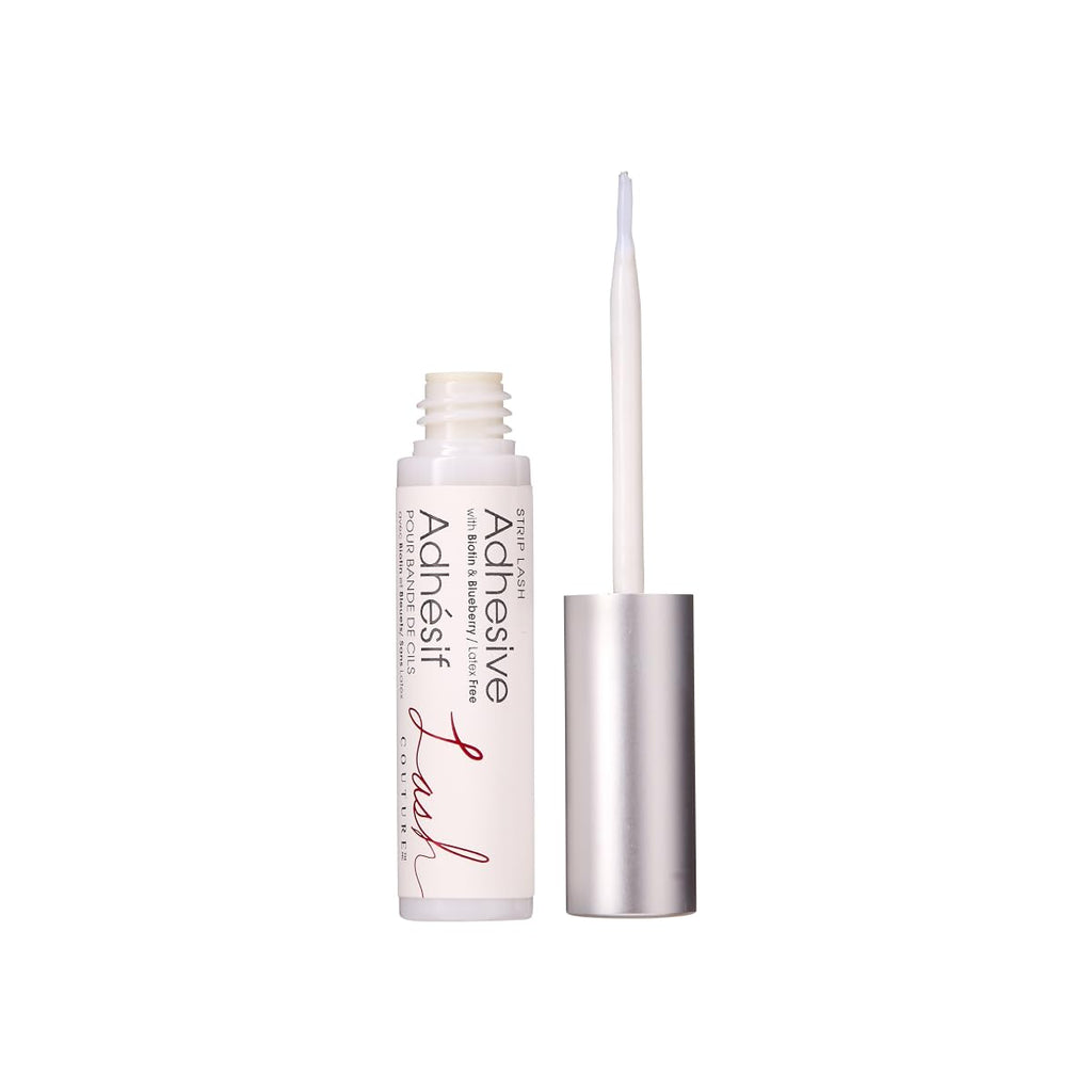 Kiss Lash Couture Super Strong Strip Lash Adhesive, Clear, 0.17 Oz (5 g), 24 Hour Mega Grip Eyelash Glue for Clusters, Extensions & Strip Lashes, with Brush Applicator, Biotin-Infused, Latex-Free