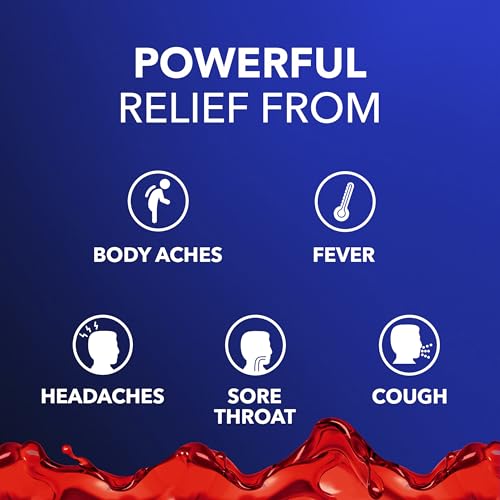 Buy now Vicks NyQuil Intense Flu Liquid, Over-the-Counter, Multi-Symptom, Nighttime Relief for Body Aches, Fever, Headache, Sore Throat, Sneezing, Runny Nose, and Cough, 6 Hour Relief, Cherry Flavor, 12 FL OZ at indiglob india