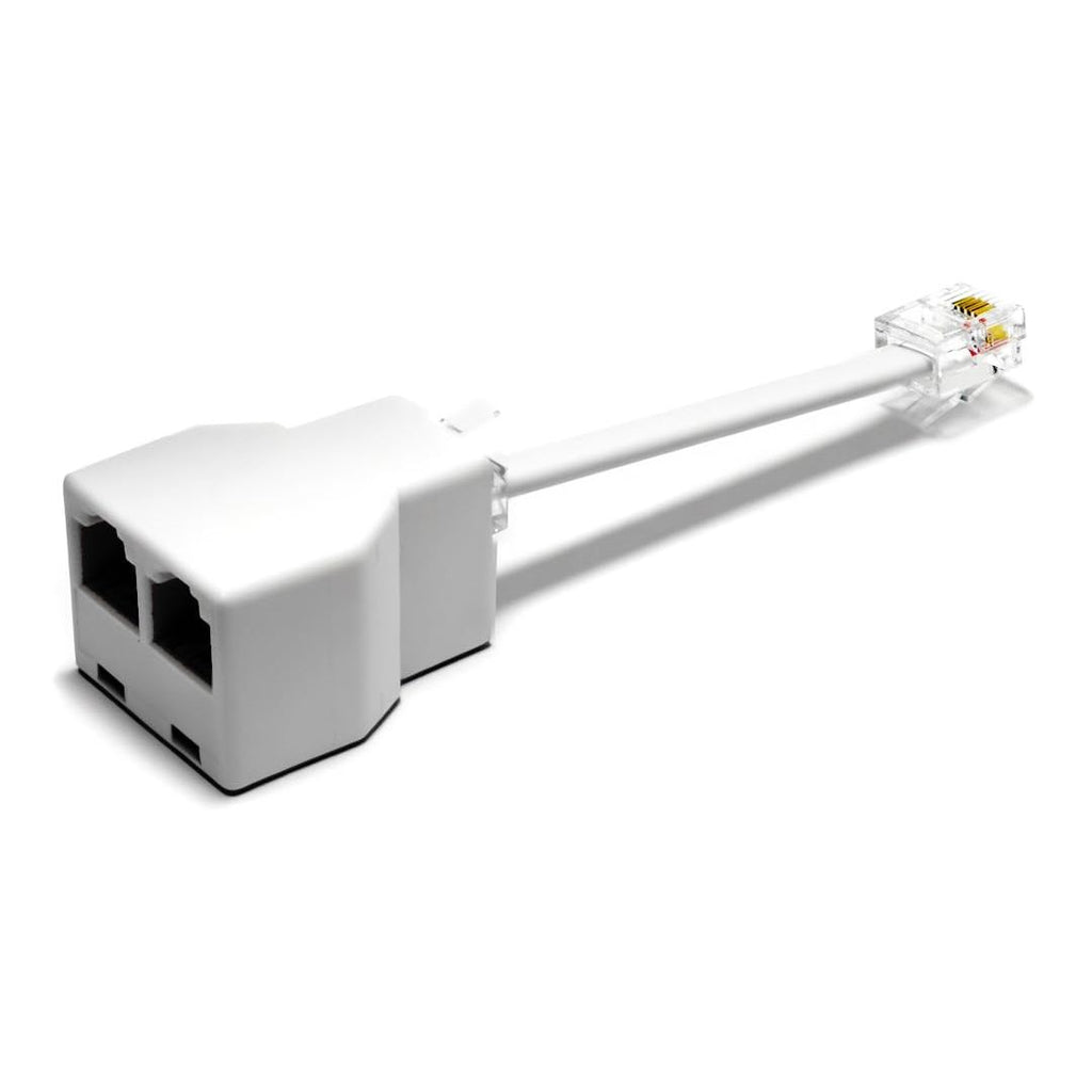 Buy now Phone Jack Splitter for Landline Telephone RJ11 6P4C 2 Way Adapter (1 Splitter + 2.5 Inch Cable) Made in USA w 2.5 inch Cable White 1 at indiglob india