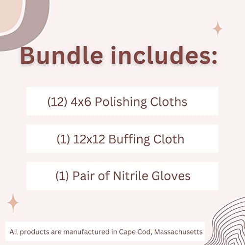 Buy now Cape Cod Polishing Metal Tin Bundle for Fine Metals | (12) 4X6 Polishing Cloths | (1) 12x12 Buffing Cloth | (1) Pair of Nitrile Gloves at indiglob india