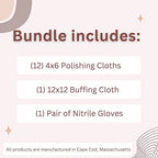 Buy now Cape Cod Polishing Metal Tin Bundle for Fine Metals | (12) 4X6 Polishing Cloths | (1) 12x12 Buffing Cloth | (1) Pair of Nitrile Gloves at indiglob india
