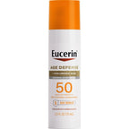 Eucerin Sun Age Defense Face Sunscreen Lotion SPF 50, 2.5 FL OZ | Face Sunscreen SPF 50 with Hyaluronic Acid for Age Defense, Invisible Finish, Hypoallergenic, Non-Comedogenic, Fragrance Free