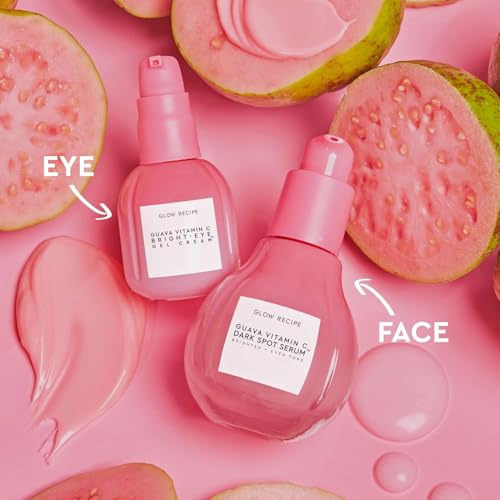 Buy now Glow Recipe Guava Brightening Korean Skincare Gift Set - Vitamin C Under Eye Cream Treatment + Hydrating Vitamin C Dark Spot Face Serum with Niacinamide & Peptides, Travel Size (2 Count) at indiglob india