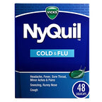 Buy now Vicks NyQuil Cold & Flu Relief Over-the-Counter Medicine, Powerful Multi-Symptom Nighttime Relief for Headache, Fever, Sore Throat, Aches, Sneezing, Runny Nose & Cough, 48 LiquiCaps at indiglob india