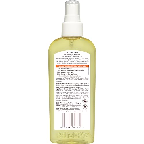 Buy now Palmer's Cocoa Butter Formula Soothing Oil with Vitamin E, Dry, Itchy Skin Relief, Anti-Itch Body Oil, 5.1 Ounces at indiglob india