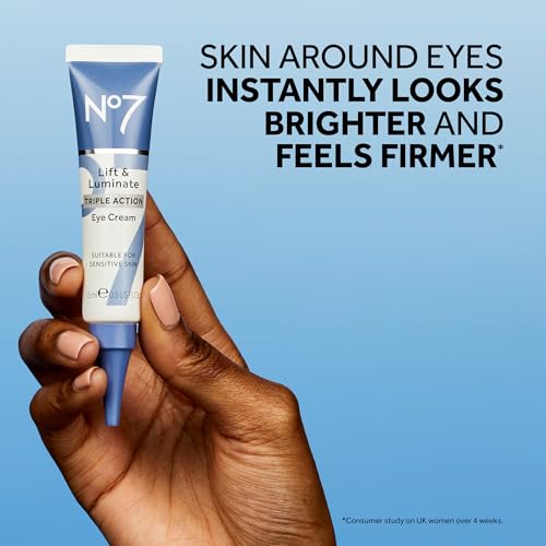 Buy now No7 Lift & Luminate Triple Action Under Eye Cream - Dark Circles Under Eye Treatment with Vitamin C & Collagen Peptide Technology - Helps Reduce Puffiness, Bags & the Appearance of Wrinkles (0.5 Oz) at indiglob india