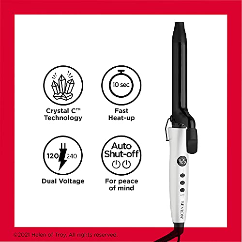 Buy now Revlon Crystal C + Ceramic Hair Curling Iron | Long-Lasting Shine and Less Frizz, (1 in) at indiglob india
