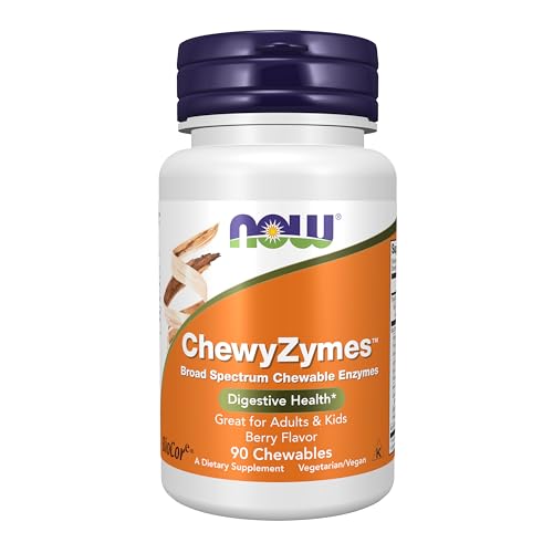 Buy now NOW Foods Supplements, ChewyZymes, Broad Spectrum Chewable Enzymes, Berry Flavor, 90 Chewables at indiglob india