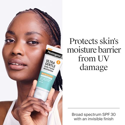 Buy now Neutrogena Ultra Gentle Daily Facial Moisturizer with SPF 30 Sunscreen with CICA, Lightweight Face Lotion with Broad Spectrum SPF 30 for Normal to Sensitive Skin, Fragrance-Free, 3.4 fl. oz at indiglob india