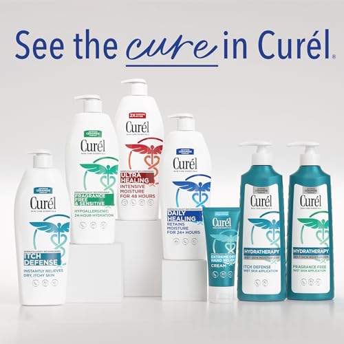 Buy now Curel Hydra Therapy, Itch Defense Moisturizer, Wet Skin Lotion, with Advanced Ceramide Complex, Vitamin E, & Oatmeal Extract, Helps to Repair Moisture Barrier, 12 Oz at indiglob india