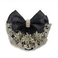 Buy now Lady Bow Hair Bun Net Snood Crochet Net Bun Hair Cover Hair Accessories Bowknot Decor Barrette Hair Clip Lace Flower Hair Accessories (Black) Black at indiglob india