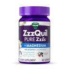 Buy now ZzzQuil Pure Zzzs + Magnesium, Sleep Aid, Magnesium Citrate and Melatonin Gummies, Melatonin 2mg, Sleep Aids for Adults, Mixed Berry Flavored, 60 Sleep Gummies at indiglob india