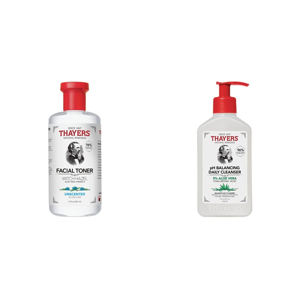 THAYERS pH Balancing Daily Cleanser, Face Wash with Aloe Vera, Gentle and Hydrating Skin Care for Dry, Oily, or Acne Prone Skin, 8 FL Oz.