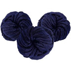Buy now Chunky Vegan Wool Yarn 3 Pack (111 Yards Total, 37 Each Skein) - Navy Blue - Fluffy Polyester Yarn Perfect for Soft Throw & Baby Blankets, Arm Knitting, Crocheting & DIY Crafts and Art Projects at indiglob india