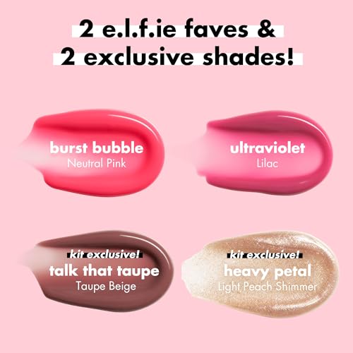 Buy now e.l.f. Glow Reviver Plumping Lip Oil Kit, Nourishing Tinted Lip Oils For A High-Shine Finish, Infused With Jojoba Oil, Vegan & Cruelty-Free, 4 Shades at indiglob india