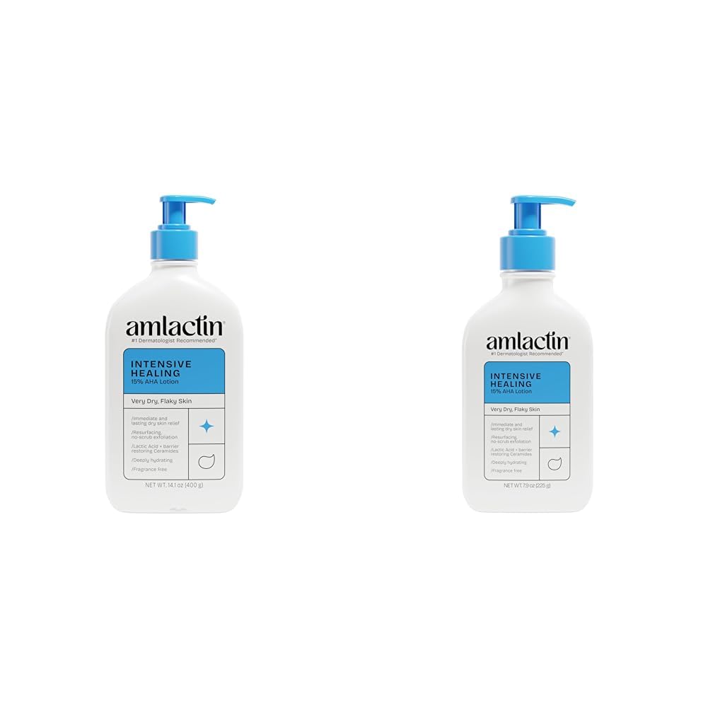 AmLactin Intensive Healing Body Lotion, 15% Lactic Acid, 14.1 oz | 15% body lotion with lactic acid and ceramide 3 exfoliates and deeply moisturizes extremely dry skin for smoother skin.