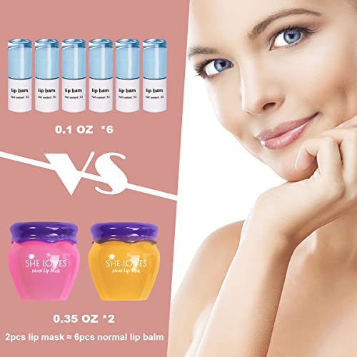 Buy now 2PCS Lip Mask Overnight, Honey&Sakura Day and Night Repair Sleeping Lip Balm, Fade Lip Lines Bee Balm, Hydrating &Prevention Dry and Crack Lip Scrubs Exfoliator at indiglob india