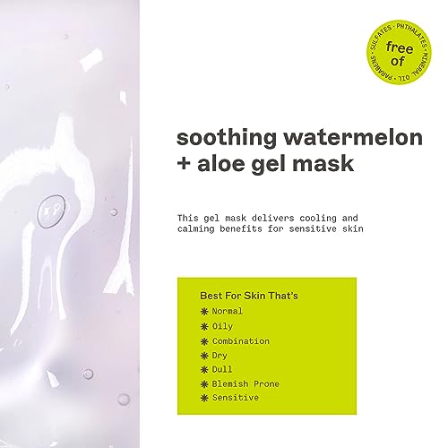 Buy now Freeman Soothing Watermelon & Aloe Gel Facial Mask, Hydrates, Nourishes, & Soothes Irritated Skin, Cooling, Calming Gel Face Mask, For Sensitive & Break-Out Prone Skin, 6 fl.oz. Tube, 1 Count at indiglob india