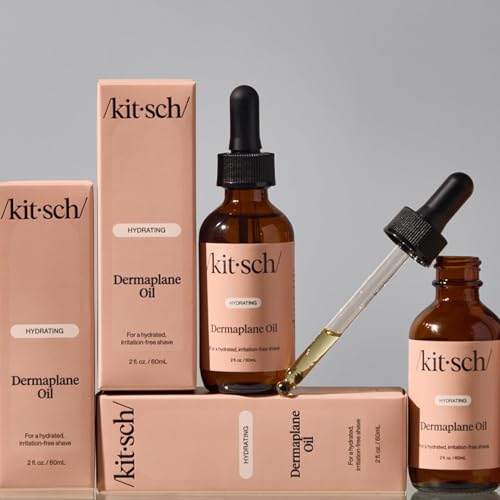 Buy now Kitsch Dermaplane Face Oil with Jojoba & Argan Oil â€“ Hydrating Facial Formula for Dermaplaning Tool, Gua Sha & Razor Use â€“ Irritation-Free Shave Oil for Soft, Radiant Skin â€“ 2oz at indiglob india