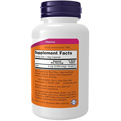 Buy now NOW Foods Biotin 5000 mcg Capsules, 120 Count at indiglob india