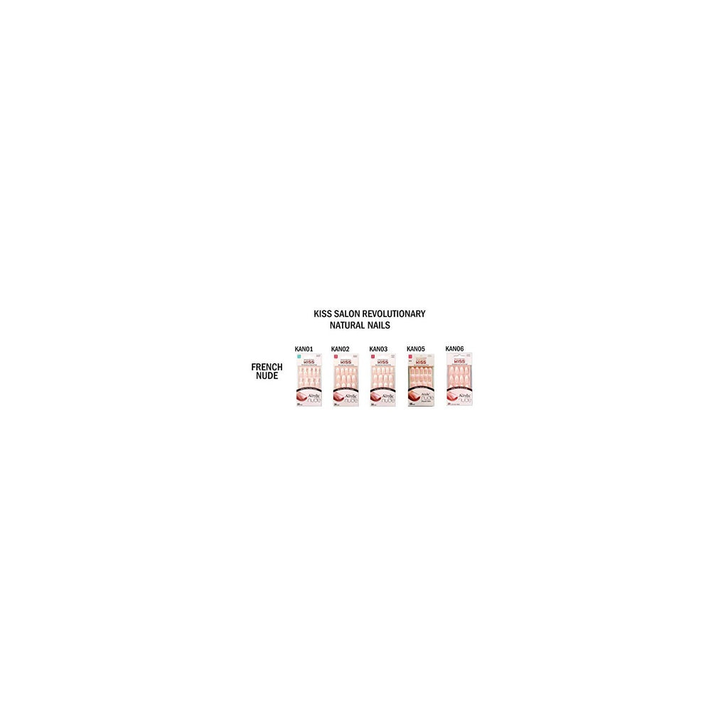 Buy now Kiss Salon Acrylic Nude French 28 Count Medium Length Flat (Pack of 6) at indiglob india