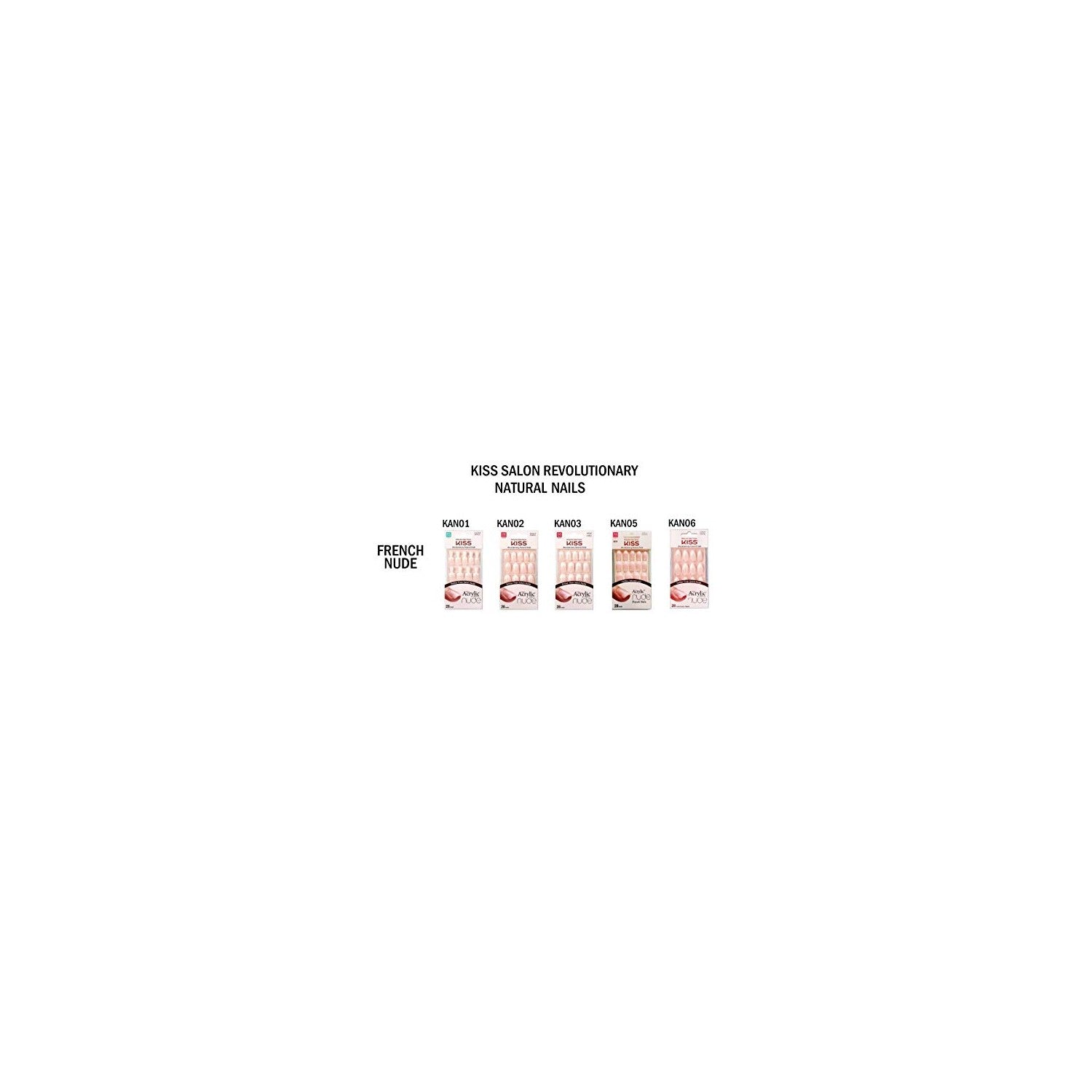 Buy now Kiss Salon Acrylic Nude French 28 Count Medium Length Flat (Pack of 6) at indiglob india