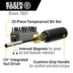 Buy now Klein Tools 32510 Magnetic Multibit Screwdriver with Sturdy Torx, Hex, Spanner, Tri-Wing, Torq and Nut Tamperproof Bits and Storage Block at indiglob india