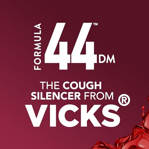 Buy now Vicks Formula 44 DM Cough Liquid, Over-The-Counter Medicine, Day or Night, Cough Syrup, Powerful Cough Relief, Lasts Up to 8 Hours, Cough Suppressant, Berry Flavor, 12 FL OZ at indiglob india