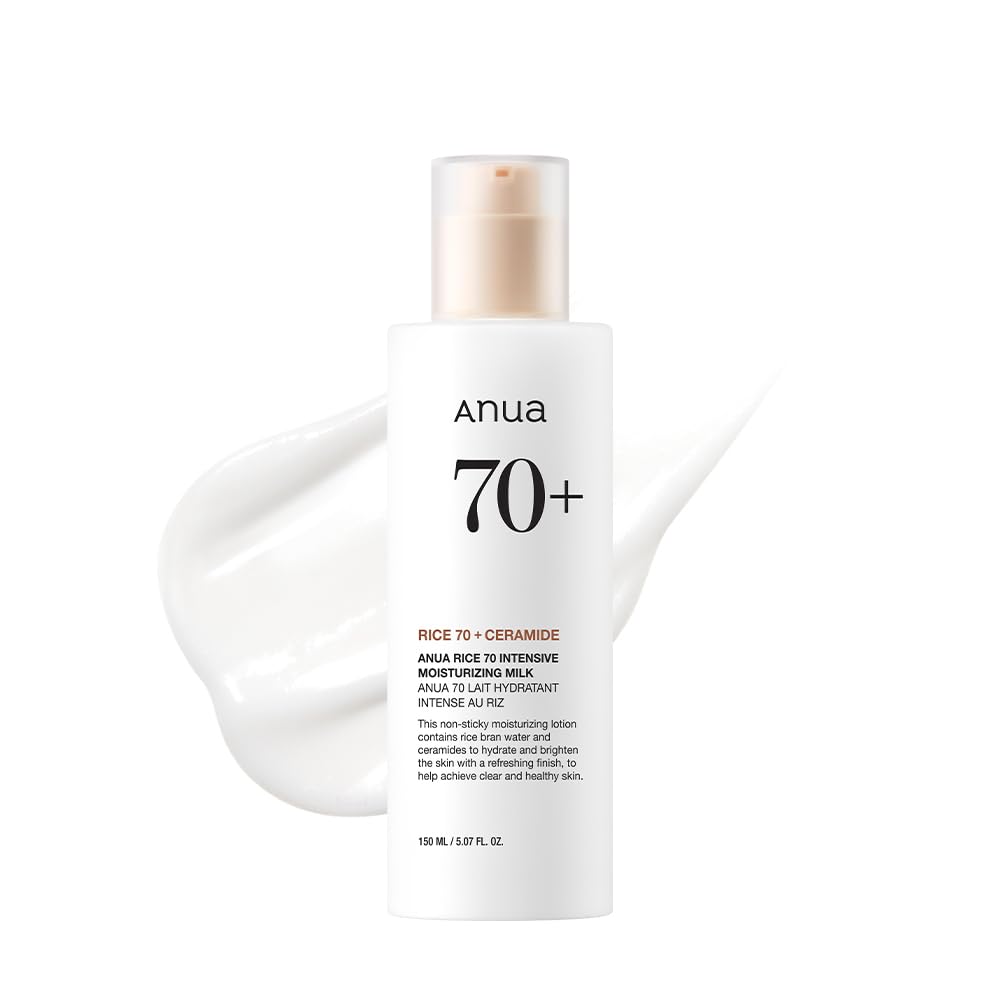 ANUA Rice 70 Intensive Moisturizing Milk, 5.07 fl.oz | Hydrating Face Lotion, Niacinamide, Ceramides, All Skin Types, Sensitive, Skin Moisture Barrier, Lightweight Nourishing
