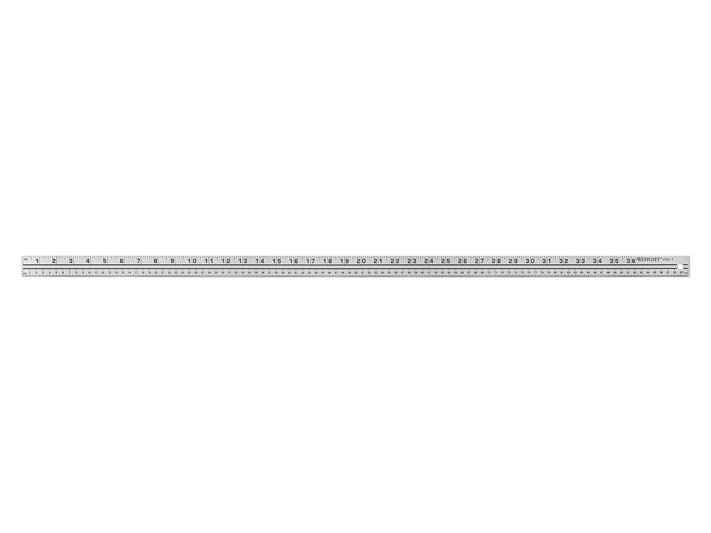 Westcott Aluminum Yard/Meter Stick, 39-Inch/100cm, Silver, Model: YMS-1