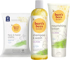 Buy now Burt's Bees Baby Gift Set for Baby Showers, Includes Baby Essentials, Shampoo and Wash with Lavender, Body Lotion, Wipes and Cloths, Naturally-Derived Origin Skincare, 3 Count at indiglob india