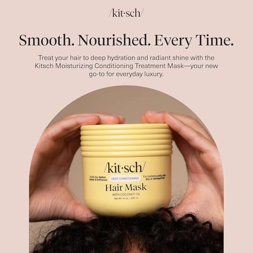 Buy now Kitsch Deep Conditioning Hair Mask â€“ Moisturizing Hair Mask for Damaged Hair with Coconut Oil â€“ Hydrating, Strengthening & Frizz-Reducing Hair Care Treatment for Curly, Coily & All Hair Types - 10 oz at indiglob india
