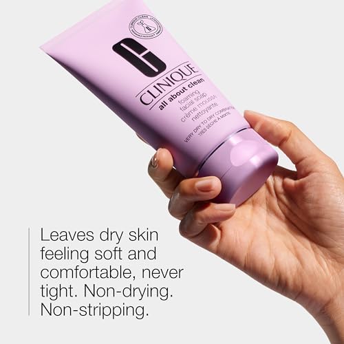 Buy now Clinique All About Clean Foaming Face Wash With Hyaluronic Acid + Glycerin For Very Dry to Dry Combination Skin Types, 5 Fl Oz at indiglob india