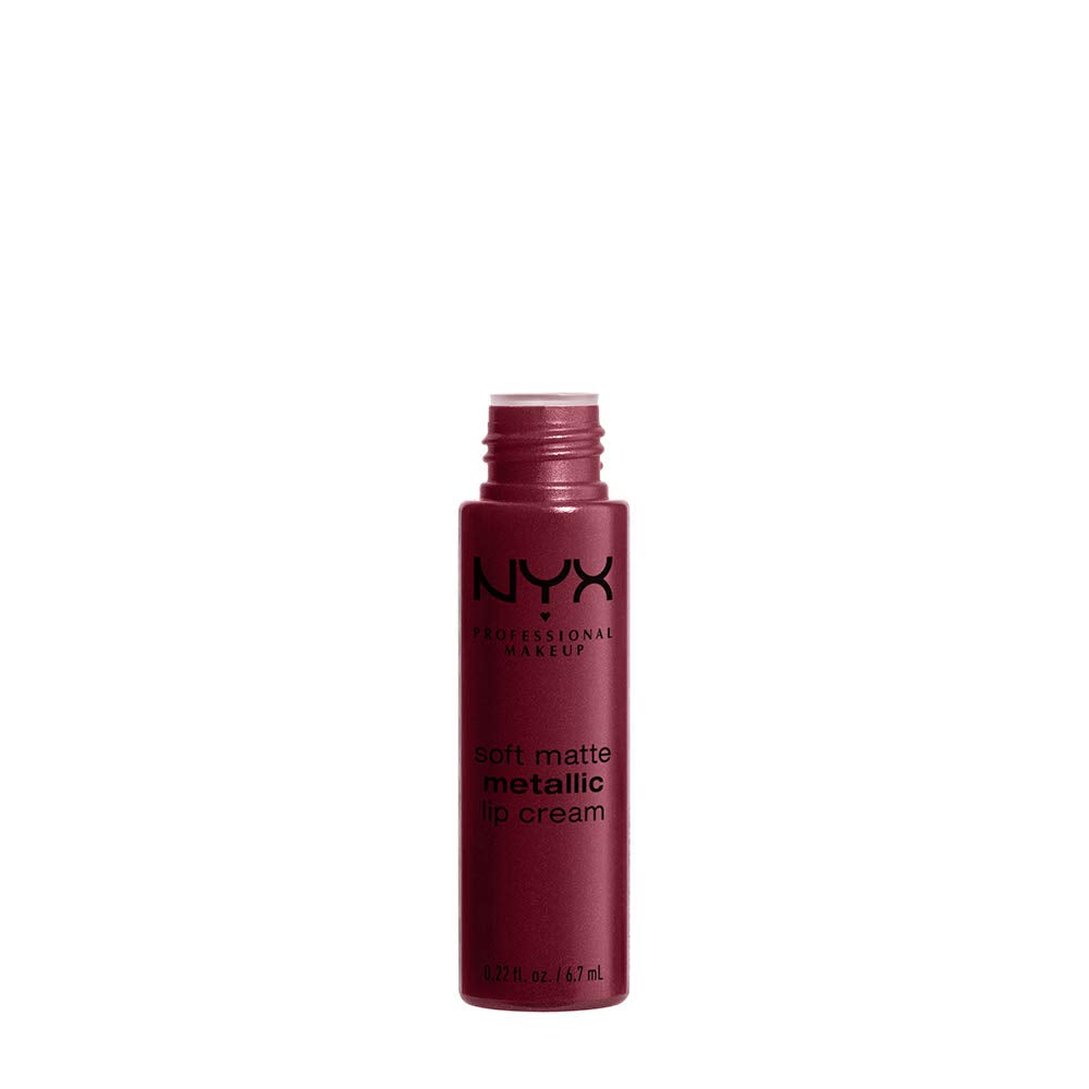Buy now NYX PROFESSIONAL MAKEUP Soft Matte Metallic Lip Cream, Liquid Lipstick - Madrid (Cranberry Red) at indiglob india