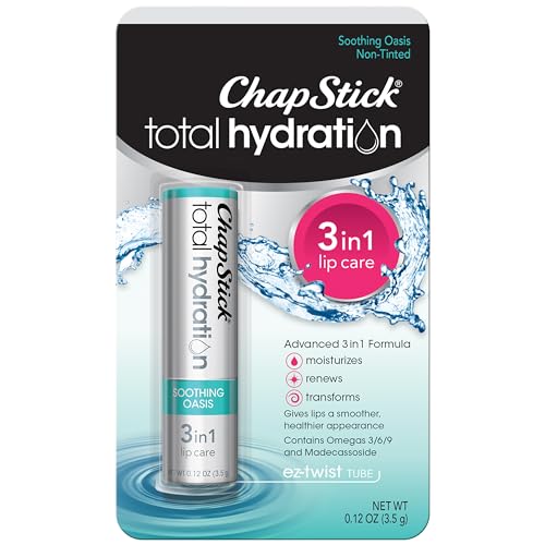 Buy now ChapStick Total Hydration Soothing Oasis Moisturizing Lip Balm Tube, Lip Balm for Lip Care - 0.12 Oz at indiglob india