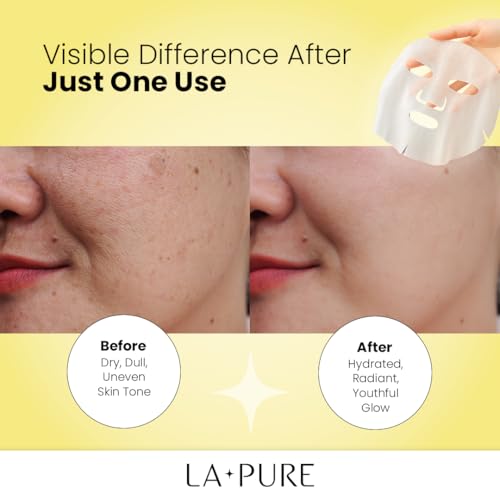 Buy now LA PURE Snail Mucin Mask – 10ct Korean Sheet Mask Pack for Signs of Aging, Aid Skin Repair & Hydration – Pure Snail Mask for Face with Collagen & Hyaluronic Acid – Cruelty-Free Hydrating Sheet Mask at indiglob india