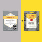 Buy now Burt's Bees Detoxifying Charcoal Facial Sheet Mask, Single Use Face Mask, 1 Count, Pack of 4 (Package May Vary) at indiglob india