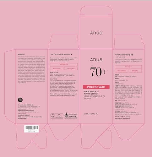 Buy now Anua Peach 70 Niacinamide Serum 30ml / brightening hydrating face serum/daily clean beauty (1.01 fl. oz.) at indiglob india